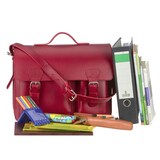 thumbnail of Ruitertassen Lehrertasche Leder Damen Herren Schultasche 40x31cm Aktentasche 2 Fächer rot