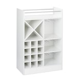 thumbnail of Relaxdays Weinregal mit Glashalter, 22 Flaschen, freistehend, Wein und Sekt, Hausbar HxBxT: 96 x 63 x 35 cm, weiß