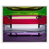 thumbnail of EXACOMPTA Cassettiera Ecobox 228699D, 4 cassetti, box in PS e cassetti in Ppl, (PxlxAlt) 34,8x28,4x23,4 cm, gamma Linicolor box grigio/cass.arlecchino