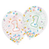 thumbnail of 6 Konfetti Luftballons 1. Geburtstag Regenbogen