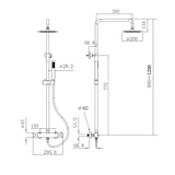 thumbnail of Duschsystem Duschgarnitur Kupfer gebürstet rund mit Regendusche Handbrause Thermostat und Duschstange