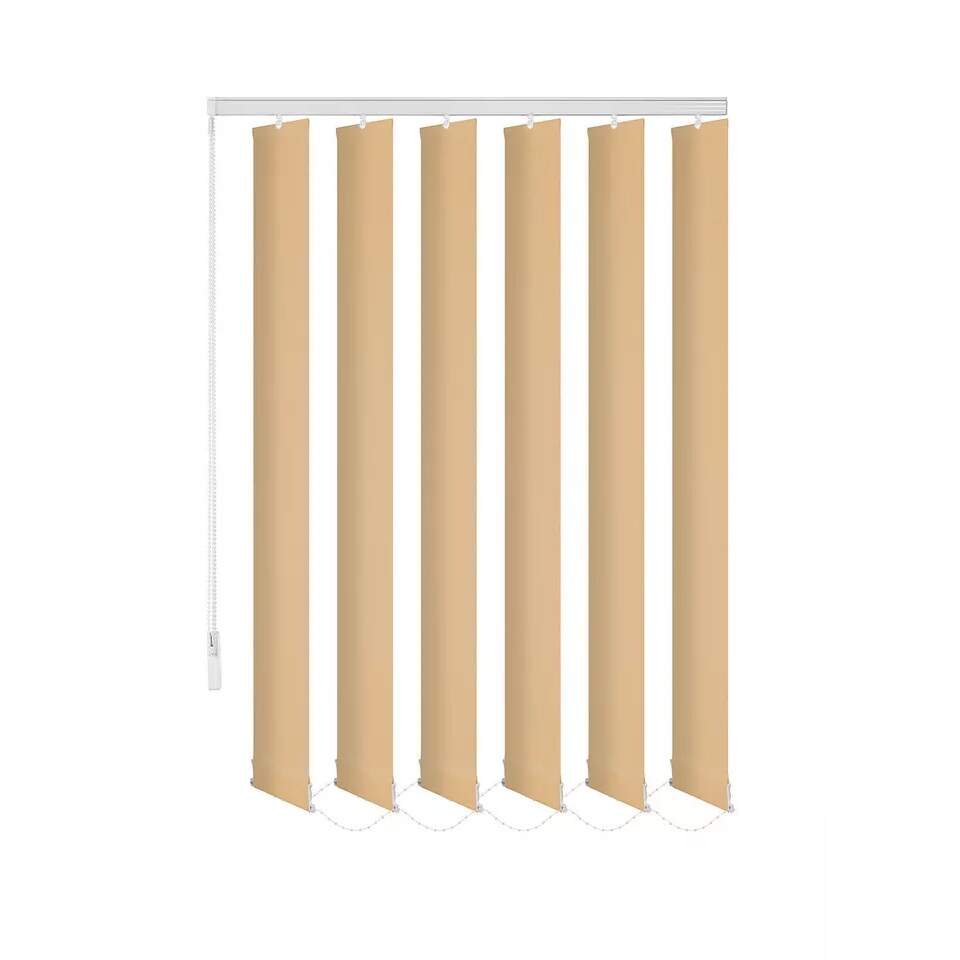 Lamellenvorhang Schiebevorhang fertiges Komplettsystem (latte macchiato, 200x180 cm)