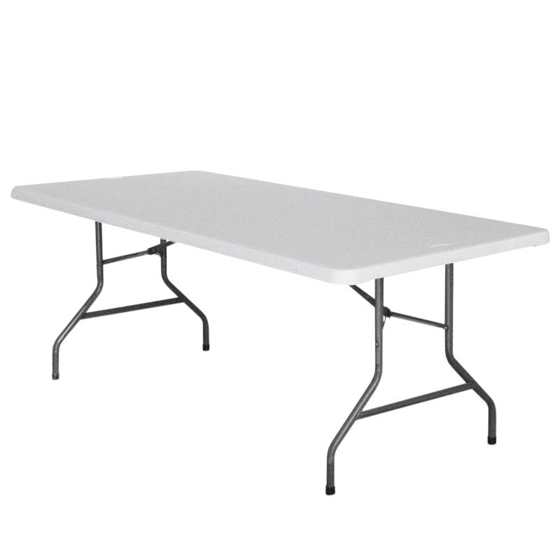 Ligne CHR Table Nîmes, métal plastique, 198 x 90 cm, blanc