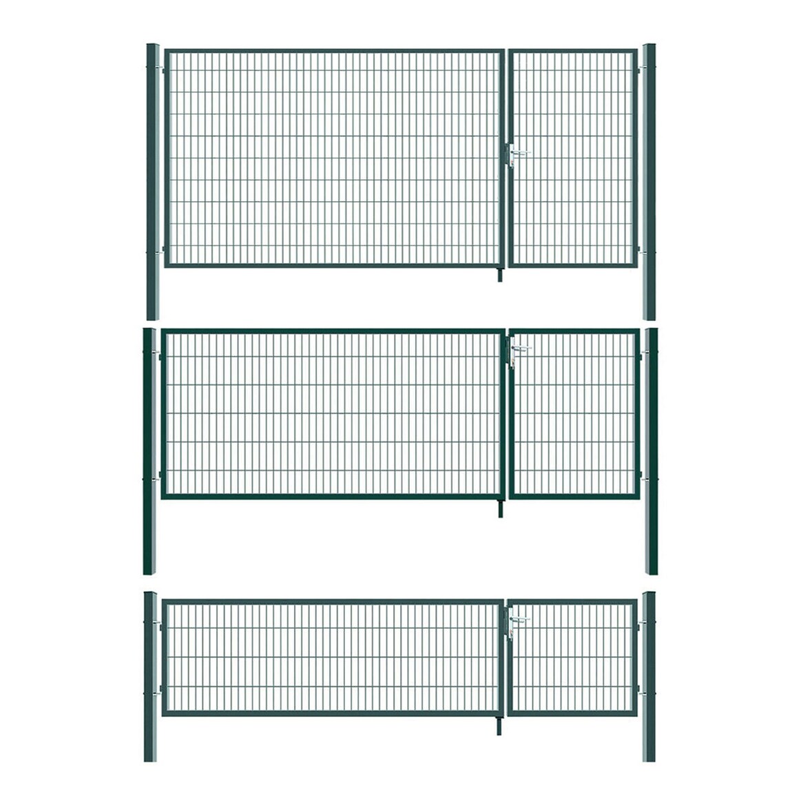 Gartentor Zauntor Einfahrtstor Stabmattenzaun Doppelflügel Grün 1600 x 3500 mm