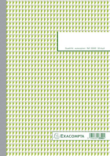 Exacompta - Réf. 3300E - Paquet de 5 Manifolds quadrillé 5x5 29,7x21cm 50 feuillets dupli autocopiants