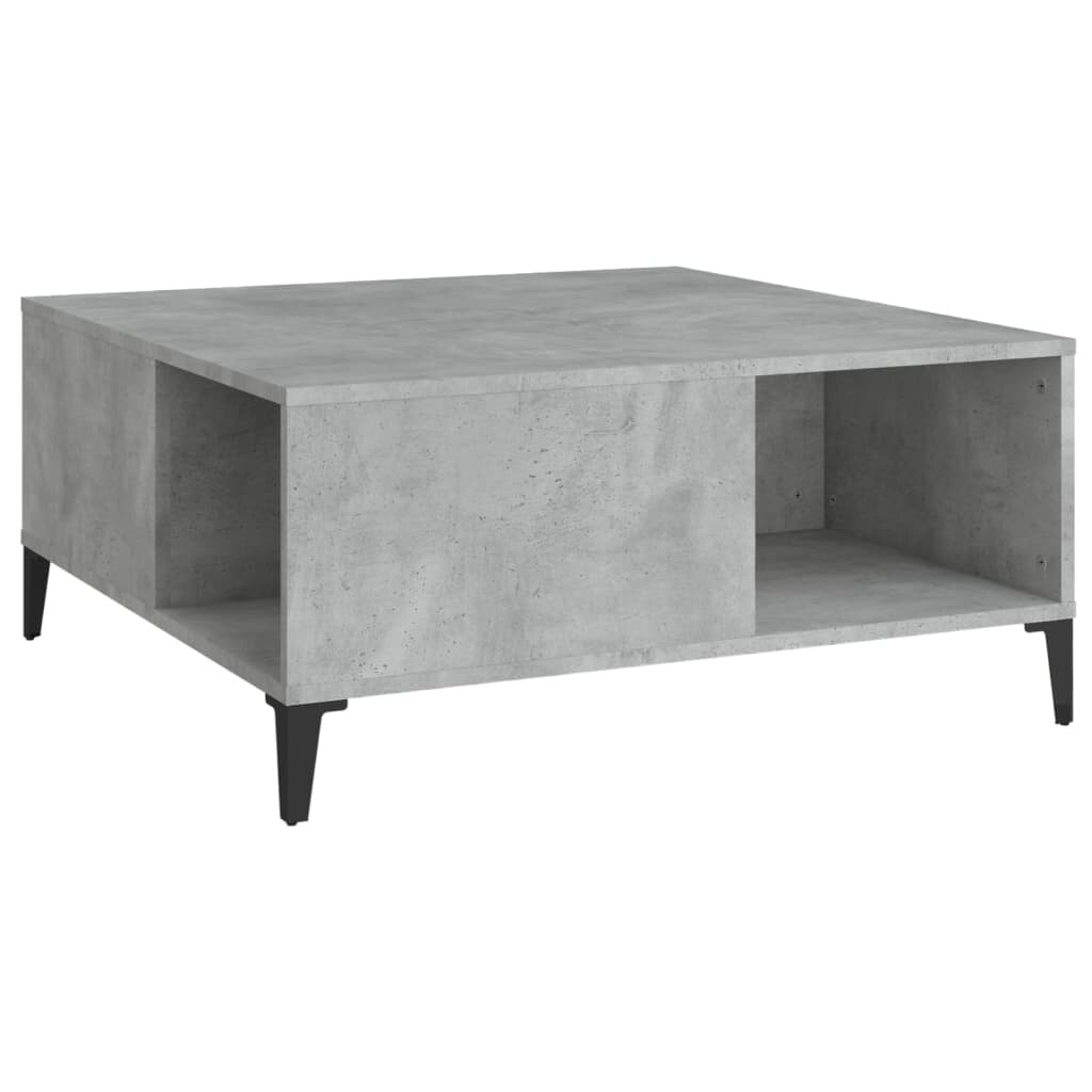 Table basse gris béton 80x80x36,5 cm bois d'ingénierie Modèle Ombre Nova Plus