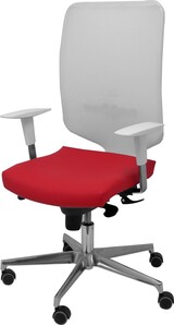 thumbnail of Ossa Silla  y  Respaldo de malla en color blanco y asiento tapizado en similpiel color rojo