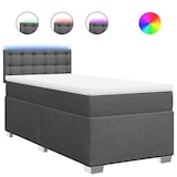 thumbnail of vidaXL Boxspringbett mit Matratze Dunkelgrau 80x200 cm Stoff