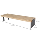 thumbnail of Lowboard HWC-L75, TV-Rack Fernsehtisch TV-Tisch, Industrial Massiv-Holz MVG-zertifiziert 40x200x60cm, natur