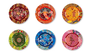 Juego de 6 manteles individuales de plástico aborigen Excelsa 33x33x1,5 cm