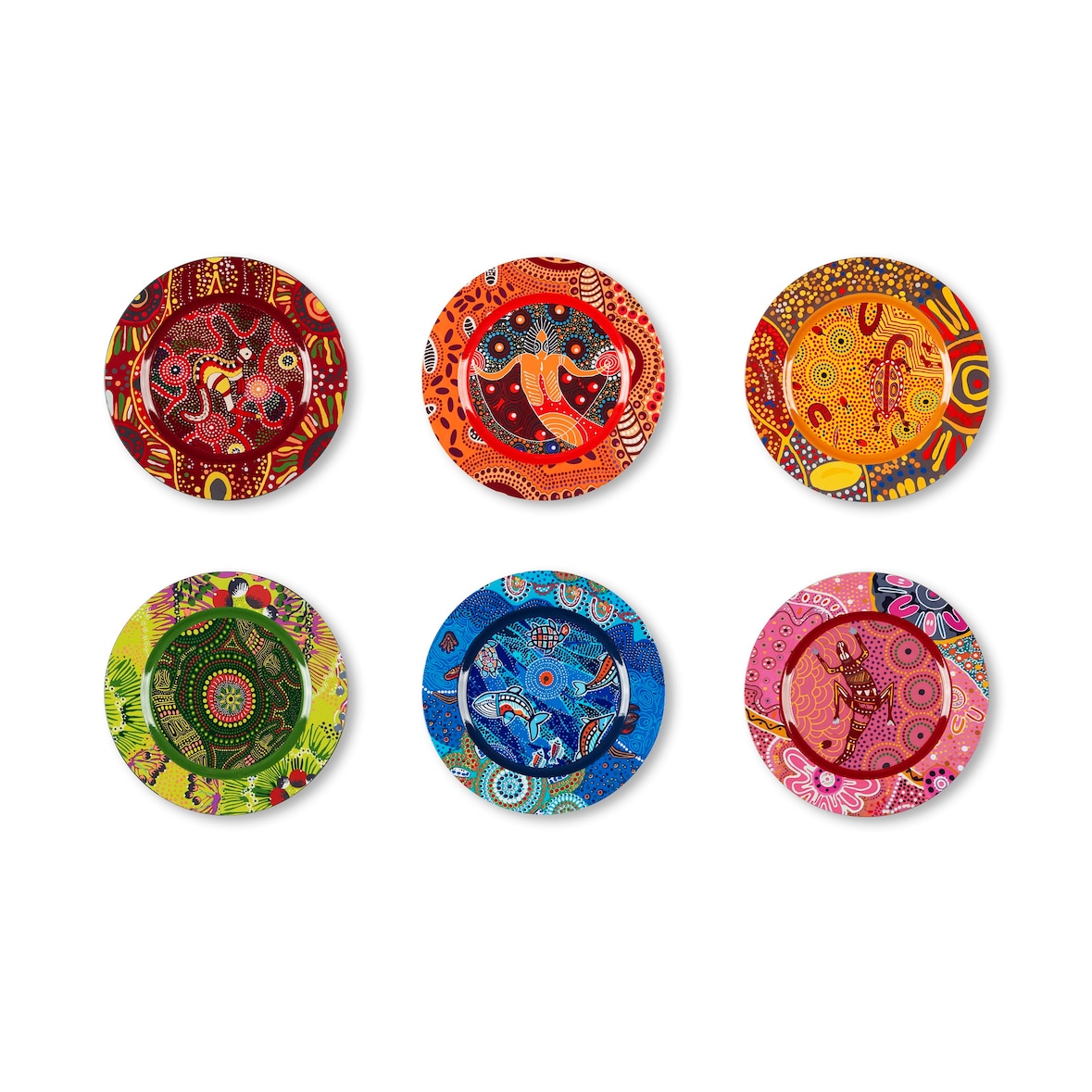 Juego de 6 manteles individuales de plástico aborigen Excelsa 33x33x1,5 cm