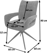 thumbnail of Esszimmerstuhl HWC-O78, Küchenstuhl Stuhl, drehbar Auto-Return, Stoff/Textil Chenille (310g/m²) Öko-Tex ~ senfgelb