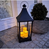 thumbnail of Große Laterne Windlicht Stalllaterne Gartenlaterne inkl. 3 LED Kerzen Timer H59xB24cm