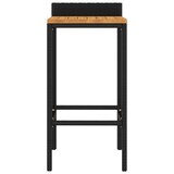 thumbnail of Décoshop26 - Lot de 2 tabourets de bar chaises hautes en résine tressée noir et bois d'acacia DEC029802