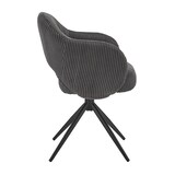 thumbnail of Möbilia Armlehnstuhl | mit 360° Drehfunktion | Cord-Optik | Gestell Metall | B 58 x T 60 x H 84 cm | dunkelgrau – schwarz | 15020020 | Serie STUHL
