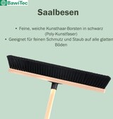 thumbnail of Hochwertiger Saalbesen 40 cm Breit schwarze weiche Kunsthaar Borsten mit QuickFix-Stielhalter und Stiel Holzstiel 140 cm Lang Besen für Innen