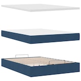 thumbnail of vidaXL Ottoman-Bett mit Matratze & LEDs Blau 140x190 cm Stoff