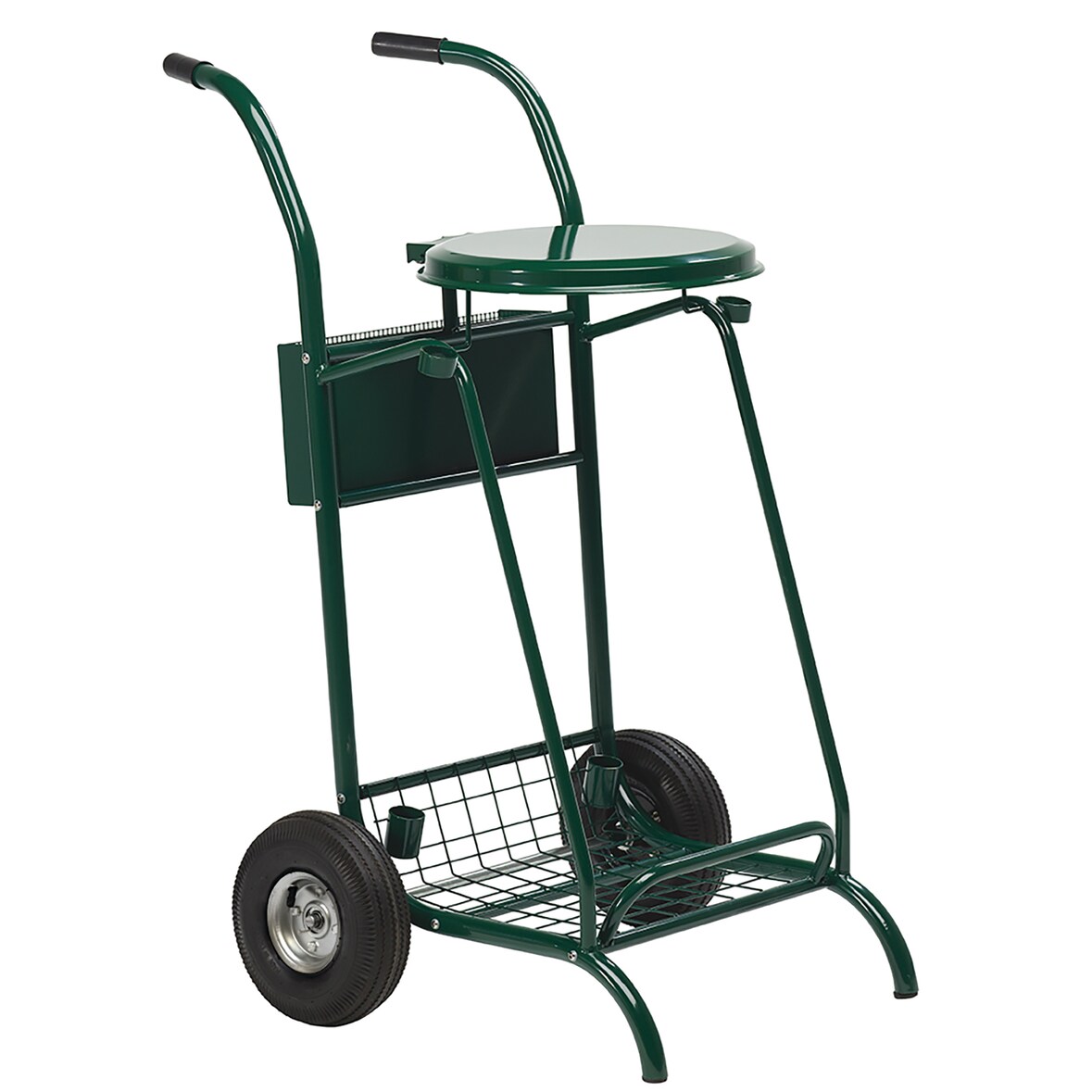 ROSSIGNOL Chariot de voirie roues pneumatiques 110L avec couvercle MOBISAC vert mousse