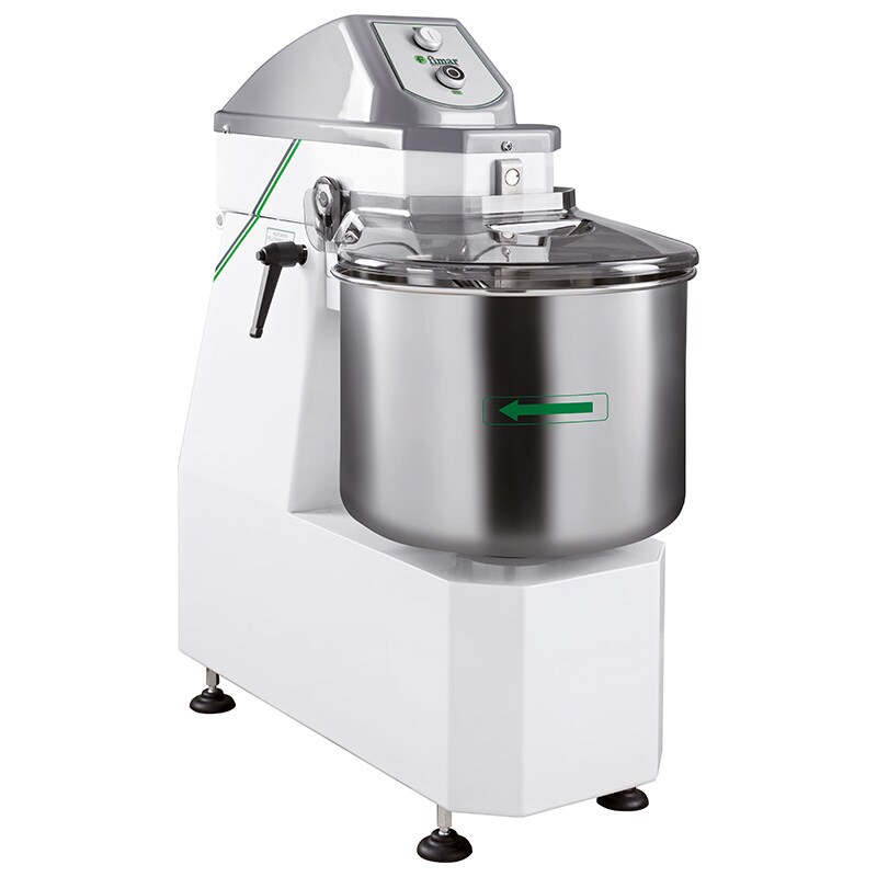 Impastatrice a spirale da 18 kg con testa sollevabile e vasca fissa da lt 22, 1 Velocita', V.230/1, kW 0,75, dim.mm.653x380x750h, Mod.18SL/M