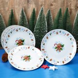 thumbnail of 6x Candyman Kuchenteller Porzellan 6 Personen Dessert-Teller Weihnachten eisblau