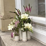 thumbnail of Jinfa 1er-Set Blumenvasen auf festem Sockel | Dekorativer Tafelaufsatz aus Keramik | Antik-weiß