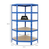 thumbnail of PROREGAL Eckregal Tiger HxBxT 180x90x45 cm | Fachlast 175kg | Blau | Stecksystem Lagerregal Regalsystem