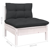 thumbnail of 12-tlg. Garten-Lounge-Set mit Kissen Weiß Kiefer Massivholz
