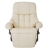 thumbnail of MCA Relaxsessel Calgary 2, Fernsehsessel Sessel, Echtleder 150kg belastbar ~ creme, Walnuss-Optik