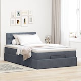 thumbnail of vidaXL Ottoman-Bett mit Matratze Dunkelgrau 120x200 cm Samt