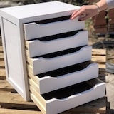 thumbnail of WellHome - Ladekast met 5 houten lades, wit, 39 x 30 x 45 cm