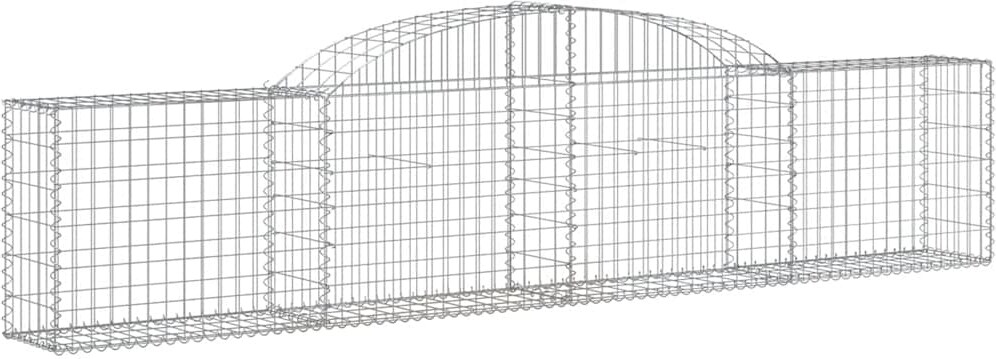 vidaXL Gabionen mit Hochbogen 9 Stk. 300x30x60/80 cm Verzinktes Eisen