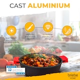 thumbnail of Briebe Black Titanium Cacerola Baja Cocina Inducción Antiadherente Titanio, Cazuela 30cm, Aluminio Fundido sin PFOA, Negro