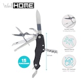 thumbnail of WellHome - Navaja con 15 Funciones en Acero inoxidable con mango negro 9,5cm