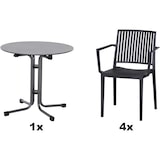 thumbnail of SIENA GARDEN Urban Lights Set 5teilig Lane Sessel gastrotauglich anthrazit mit Tisch Sola Ø80