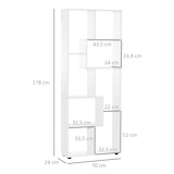 thumbnail of Multifuncional Estantería Vertical con 8 Estantes Amplios 70x24x178cm Blanco