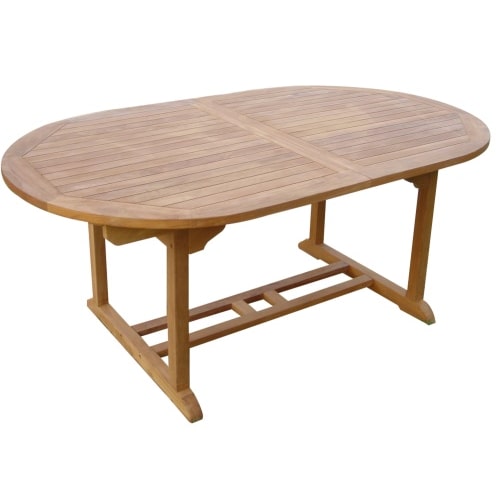 Teak Tisch Gartentisch Garten ausziehbar Esstisch Teakmöbel Holztisch 210/160cm : 210/160x90cm