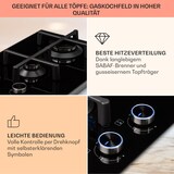 thumbnail of Illuminosa Domino Gaskochfeld 2-flammig Sabaf-Brenner Glaskeramik Schwarz