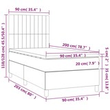 thumbnail of vidaXL Boxspringbett mit Matratze & LED Creme 90x200 cm Stoff