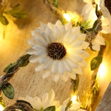 thumbnail of LED Lichterektte Blumen 15 weiße Blüten Blumengirlande Timer L:1,45m Innen/Außen