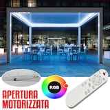 thumbnail of Pergola bioclimatica 4x4m apertura lamelle motorizzata con impianto led rgb - Bianco