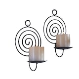 thumbnail of 2er Wandkerzenhalter, Spirale Metall Schwarz