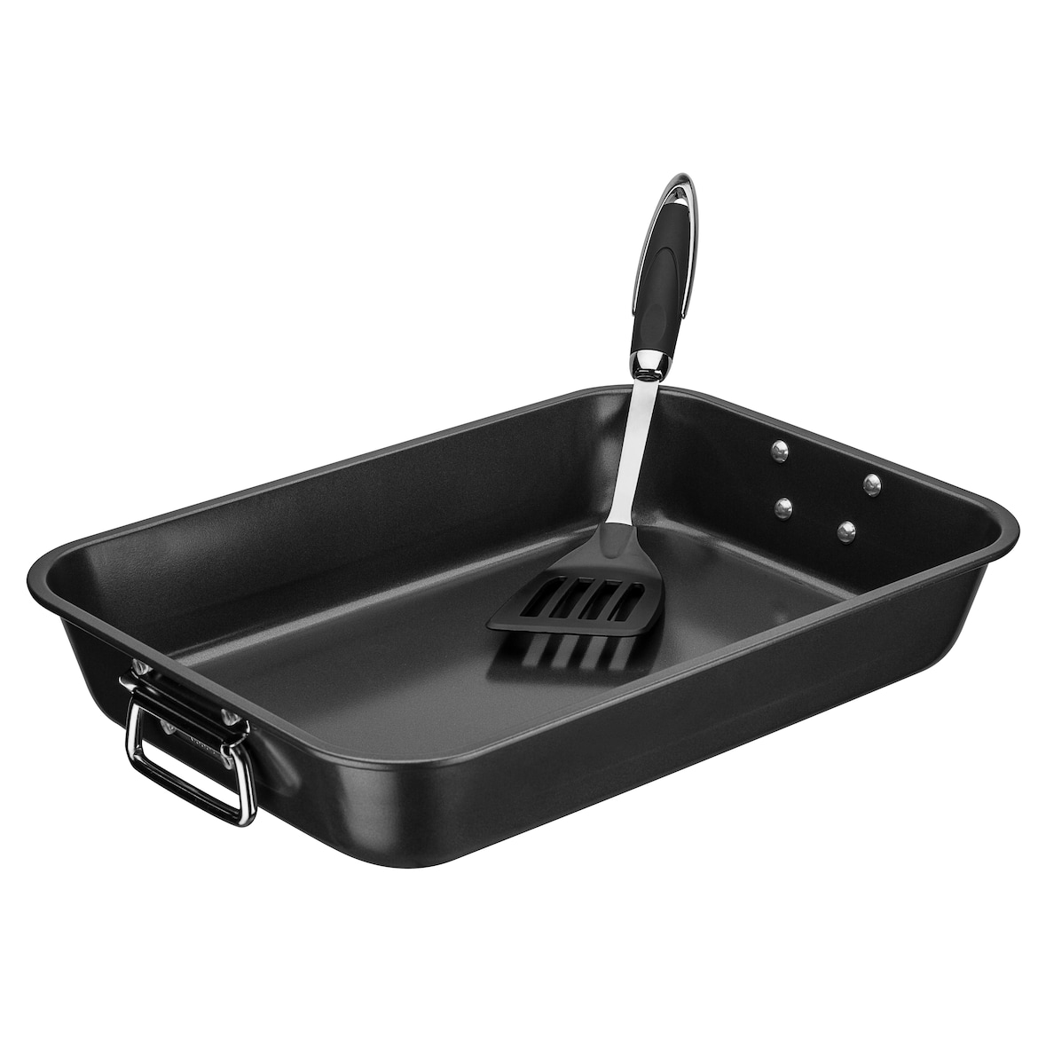 GSW Auflaufform 40 x 28,5 x 7 cm mit Pfannenwender, induktionsgeeignet, backofenfest