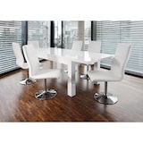 thumbnail of SalesFever uitschuifbare eettafel 180 x 90 cm | Hoogglans lak | MDF hout | B 180/260 x D 90 x H 75 cm | Wit