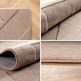 thumbnail of Carpetsale24 Boho Teppich 140 x 200 cm Beige, Weicher Geometrischem Kurzflor, 3D-Effekt, Waschbar & Pflegeleicht, für Wohnzimmer oder Schlafzimmer