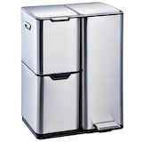 thumbnail of Kitchen Move Papelera de pedal de reciclaje HAJA plata 60L Acero inoxidable Plata