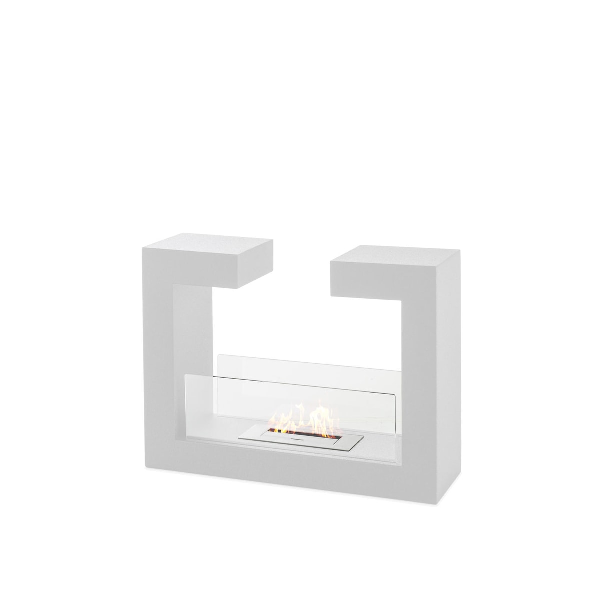 Biocamino da pavimento design moderno Tete a tete Bianco 2 kW/h