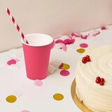 thumbnail of 40x Getränkebecher Party/Pappbecher fuchsia 240ml Ø 74mm