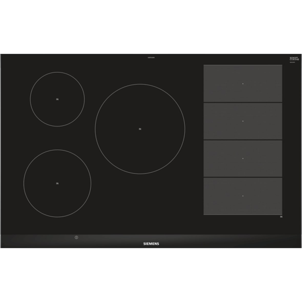 Siemens iQ700, Induktionskochfeld, 80 cm, Schwarz, Mit Rahmen aufliegend EX875LVC1E