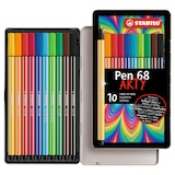 thumbnail of STABILO Boîte métal de 10 feutres de dessin pointe moyenne Pen 68 ARTY