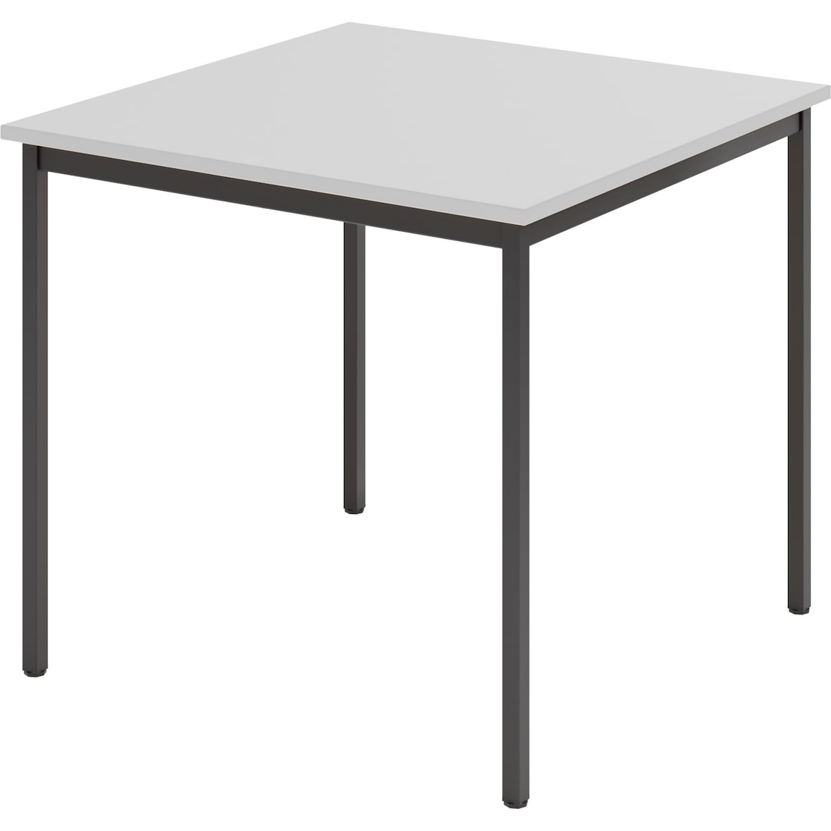 bümö Tisch klein, Multifunktionstisch, 80 x 80 cm in Grau/Schwarz - Beistelltisch, Bistrotisch, Esstisch, Pausentisch, Mehrzwecktisch Tischsystem für